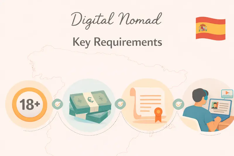 Basic Requirements for obtaining a Digital Nomad Residence Permit in Spain