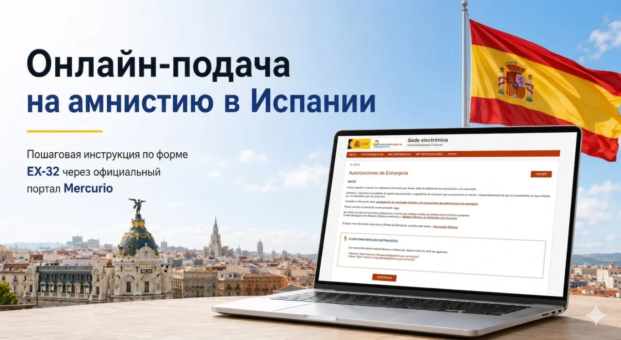 Инструкция по онлайн-подаче формы EX-32 на массовую легализацию